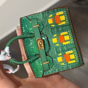 Mini Birkin Bag Charm - Green
